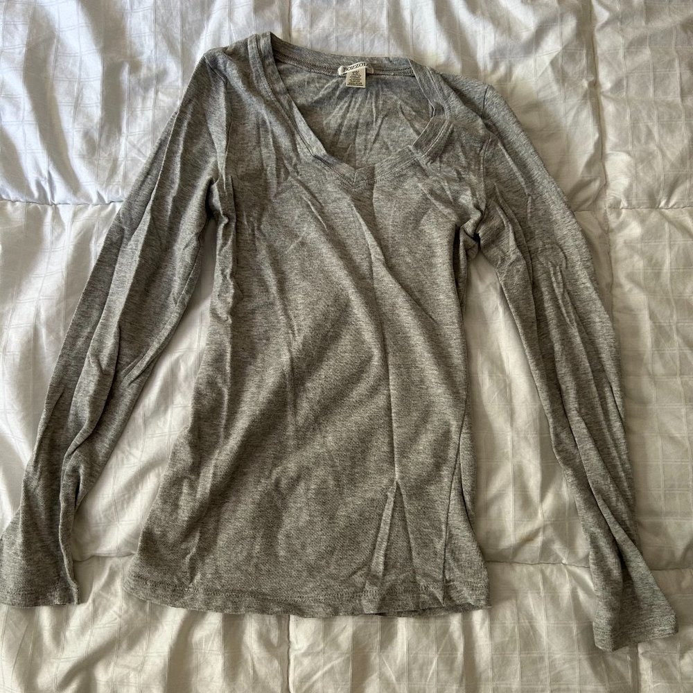 Bozzolo Grey Jersey Long Sleeve Tee (Small)